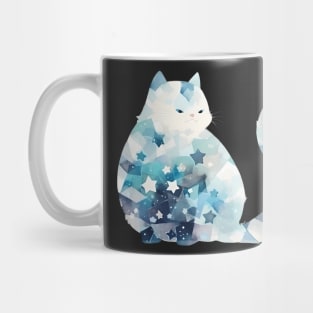 Starry Watercolor Cute Niji Cat Galaxy Enamel Pin Sticker Cutout Mug